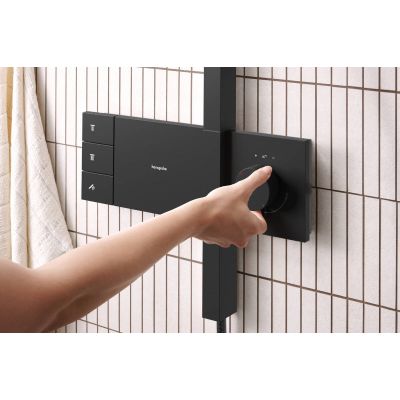 Hansgrohe Raindance Alive S zestaw prysznicowy ścienny termostatyczny z deszczownicą czarny 24582670