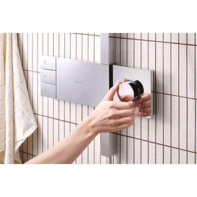 Hansgrohe Raindance Alive Q zestaw prysznicowy ścienny termostatyczny z deszczownicą chrom 24590000