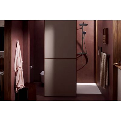 Hansgrohe Raindance Alive S Puro zestaw prysznicowy ścienny termostatyczny z deszczownicą czarny chrom szczotkowany 24592340