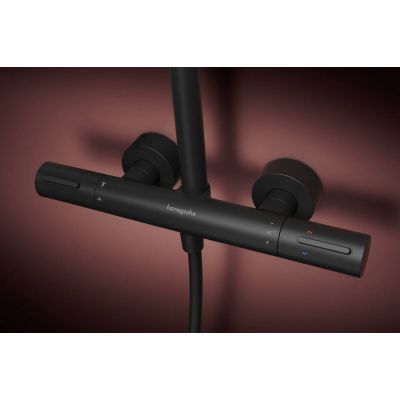 Hansgrohe Raindance Alive S Puro zestaw prysznicowy ścienny termostatyczny z deszczownicą czarny 24592670