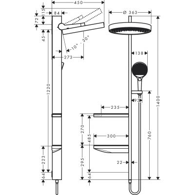 Hansgrohe Rainfinity zestaw wannowo-prysznicowy podtynkowy z deszczownicą chrom 26842000