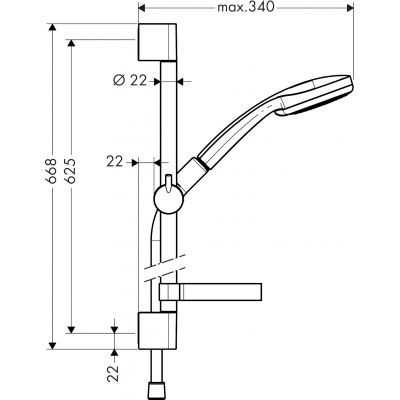 Hansgrohe Croma 100 EcoSmart zestaw prysznicowy ścienny chrom 27777000