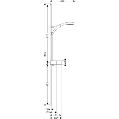 Zestaw prysznicowy chrom Hansgrohe Raindance E 150 AIR 3jet/Raindance Unica'150 27888000