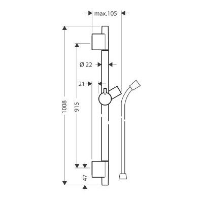 Hansgrohe Unica drążek prysznicowy 90 cm złoty optyczny polerowany 28631990