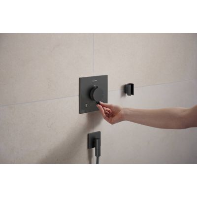 Hansgrohe Porter Fine uchwyt prysznicowy czarny chrom szczotkowany 28885340