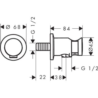 Axor One przyłącze kątowe z uchwytem stal szlachetna optyczna 48780800