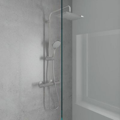 Hansgrohe Vernis Shape zestaw prysznicowy ścienny termostatyczny z deszczownicą chrom 26286000