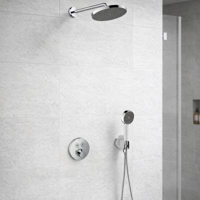Hansgrohe ShowerSelect S zestaw prysznicowy podtynkowy termostatyczny z deszczownicą chrom (28056000, 27413000, 15743000, 01800180, 26888000, 28033000, 28276000)