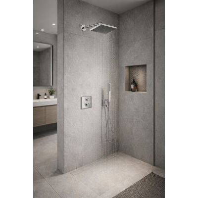 Hansgrohe Ecostat Square zestaw prysznicowy podtynkowy termostatyczny z deszczownicą chrom (28737000, 27413000, 15714000, 01800180, 26889000, 24320000, 28276000)