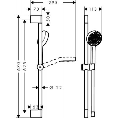 Hansgrohe Activera Select S zestaw prysznicowy ścienny czarny 28045670