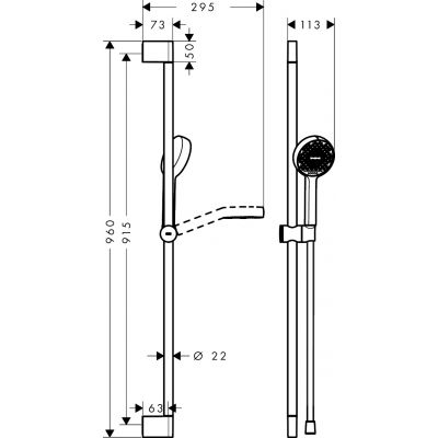 Hansgrohe Activera Select S zestaw prysznicowy ścienny czarny 28046670