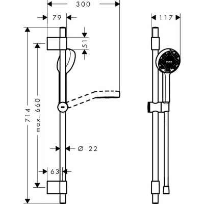 Hansgrohe Activera Select S zestaw prysznicowy ścienny chrom 28048000
