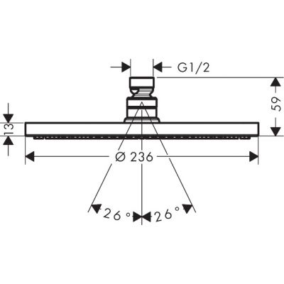 Hansgrohe Raindance S deszczownica 24x24 cm okrągła Czarny Chrom Szczotkowany 28821340