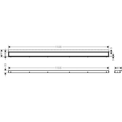 Hansgrohe Raindrain element zewnętrzny odpływu 120 cm chrom 56042000