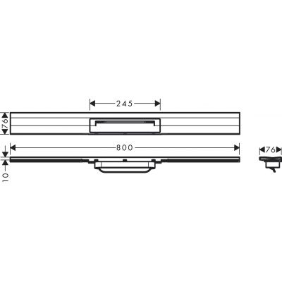Hansgrohe RainDrain Flex element zewnętrzny odpływu liniowego 80 cm z możliwością przycięcia czarny chrom szczotkowany 56051340