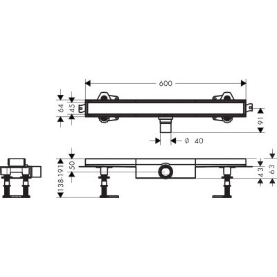 Hansgrohe RainDrain Compact odpływ liniowy 60 cm 56163000