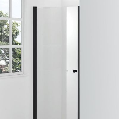 Hagser Gabi drzwi prysznicowe 80 cm jednoczęściowe uchylne czarny mat/szkło przezroczyste HGR22000021