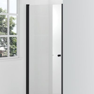 Hagser Gabi drzwi prysznicowe 90 cm jednoczęściowe uchylne czarny mat/szkło przezroczyste HGR23000021