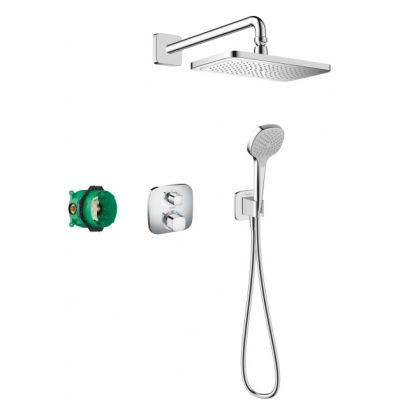 Hansgrohe Croma E zestaw prysznicowy podtynkowy termostatyczny z deszczownicą chrom 27953000