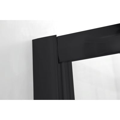 Hagser Ava drzwi prysznicowe 110 cm dwuczęściowe przesuwne czarny mat/szkło przezroczyste HGR14000021