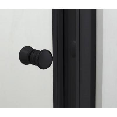 Hagser Ava drzwi prysznicowe 100 cm dwuczęściowe przesuwne czarny mat/szkło przezroczyste HGR13000021
