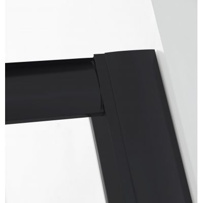 Hagser Ava drzwi prysznicowe 110 cm dwuczęściowe przesuwne czarny mat/szkło przezroczyste HGR14000021