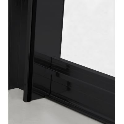 Hagser Ava drzwi prysznicowe 120 cm dwuczęściowe przesuwne czarny mat/szkło przezroczyste HGR15000021
