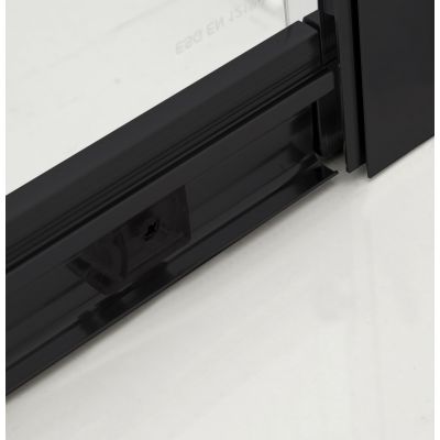 Hagser Ava drzwi prysznicowe 140 cm dwuczęściowe przesuwne czarny mat/szkło przezroczyste HGR16000021