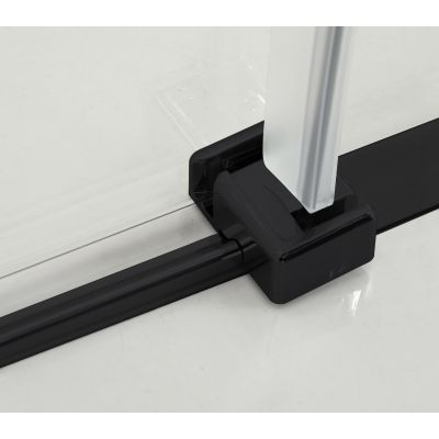Hagser Alena drzwi prysznicowe 130 cm dwuczęściowe przesuwne czarny mat/szkło przezroczyste HGR19000021