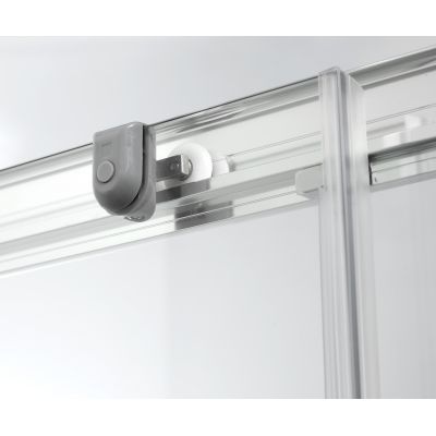 Hagser Ava drzwi prysznicowe 110 cm dwuczęściowe przesuwne chrom błyszczący/szkło przezroczyste HGR20000021