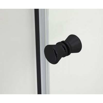 Hagser Alena drzwi prysznicowe 140 cm dwuczęściowe przesuwne czarny mat/szkło przezroczyste HGR21000021