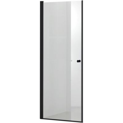 Outlet - Hagser Gabi drzwi prysznicowe 90 cm jednoczęściowe uchylne czarny mat/szkło przezroczyste HGR23000021