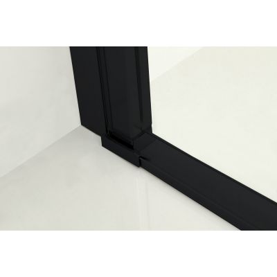 Hagser Gabi drzwi prysznicowe 90 cm jednoczęściowe uchylne czarny mat/szkło przezroczyste HGR23000021