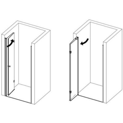 Hagser Carla drzwi prysznicowe 90 cm dwuczęściowe składane chrom błyszczący/szkło przezroczyste HGR40000021