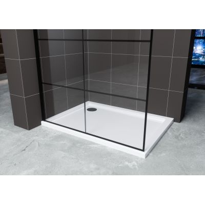 Hagser Agatha Walk-In ścianka prysznicowa 90 cm czarny mat/szkło przezroczyste HGR90000022