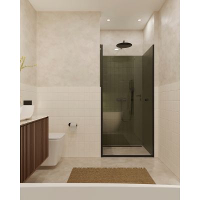 Zestaw Hagser Lisa bateria wannowo-prysznicowa ścienna z kompletem natryskowym Lara Birgit czarny mat HGR32000036