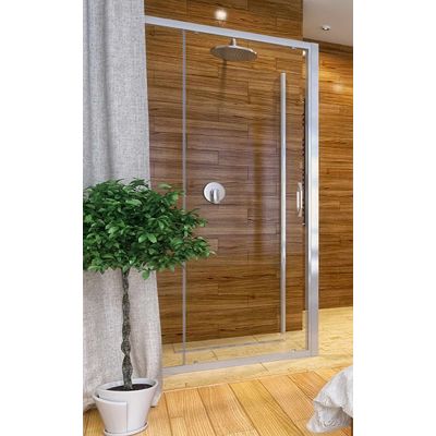 Hüppe Ena 2.0 4-kąt drzwi prysznicowe 120 cm srebrny połysk/szkło przezroczyste Anti-Plaque 140402.069.322