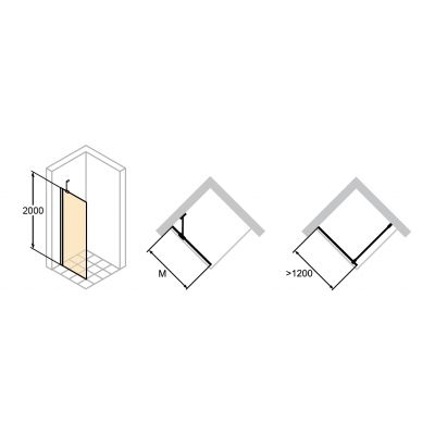 Huppe Enjoy elegance częściowo w ramie 4-kąt ścianka prysznicowa 80 cm boczna wolnostojąca szkło przezroczyste 3T1102.092.322
