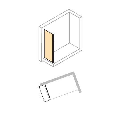 Hüppe Aura elegance 4-kąt ścianka boczna 90 cm do drzwi suwanych 1-częściowych ze stałym segmentem 401603.087.322