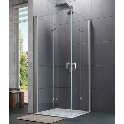 Hüppe Design Pure 4-kąt drzwi prysznicowe 100 cm lewe srebrny mat/szkło przezroczyste Anti-Plaque 8P0805087322