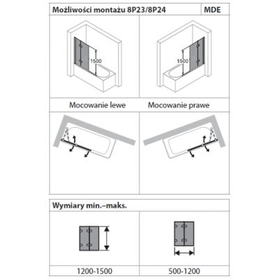 Huppe Design Pure parawan nawannowy 120 cm 2-częściowy srebrny mat/szkło matowe 8P2302.087.316