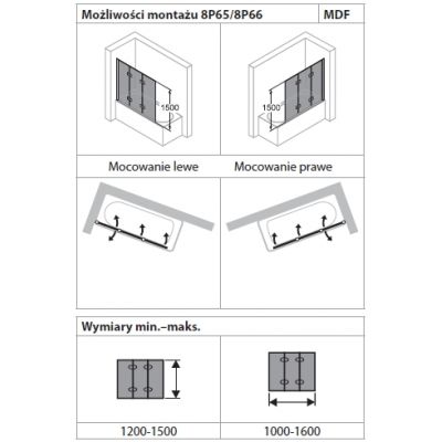 Huppe Design Pure parawan nawannowy 120 cm 3-częściowy srebrny mat/szkło matowe 8P6501.087.316