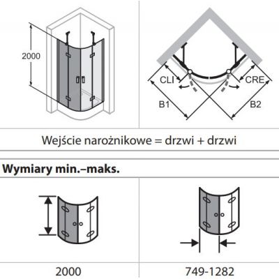 Huppe Aura Pure 1/4 koła drzwi prysznicowe 100 cm uchylne srebrny połysk/szkło przezroczyste AP0303.069.322