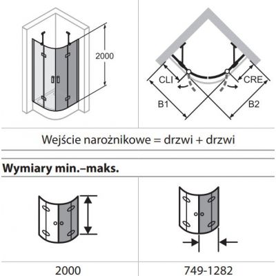 Huppe Aura Pure 1/4 koła drzwi prysznicowe 90 cm uchylne srebrny połysk/szkło przezroczyste AP0402.069.322
