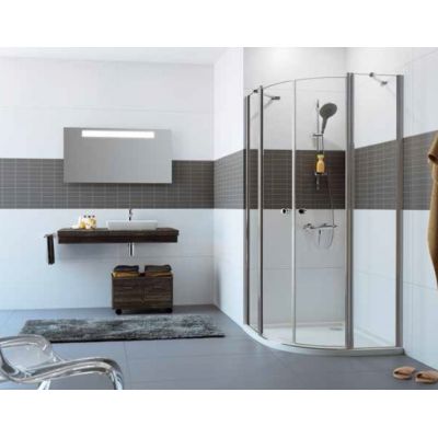Hüppe Ena C drzwi prysznicowe 90 cm ze stałym segmentem półokrągłe szkło przezroczyste A24008.069.322
