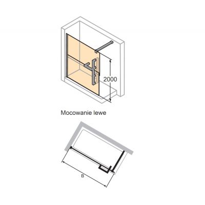 Hüppe Duplo Pure ścianka 130 cm L DT0003.C91.322