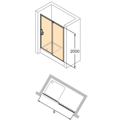 Hüppe Vista Pure drzwi suwane VT0410.C91.322