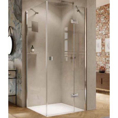 Hüppe Solva TG 4-kąt drzwi prysznicowe 90 cm prawe srebrny połysk/szkło przezroczyste Anti-Plaque S20402092322