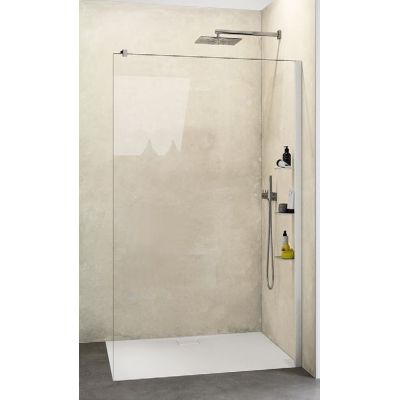 Hüppe Select+ Walk-In ścianka prysznicowa 120 cm wolnostojąca srebrny mat/szkło przezroczyste Anti-Plaque SL0305.087.322