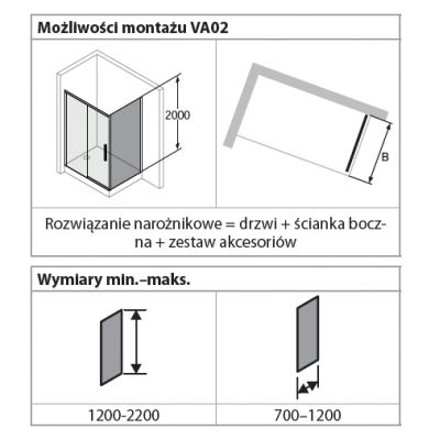 Huppe Vita Pure ścianka prysznicowa 90 cm czarny mat/szkło przezroczyste VA0203.123.322